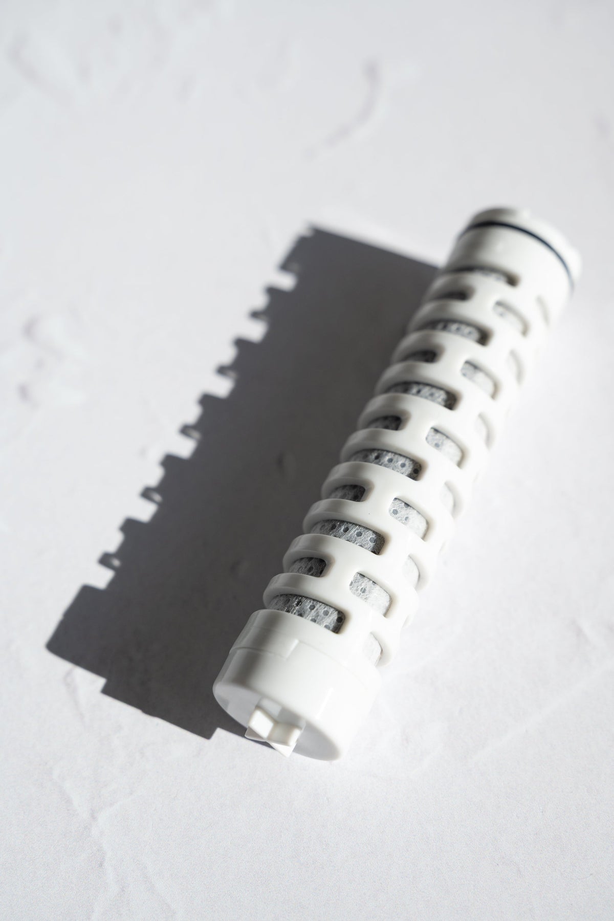 Close-up of the VARAE replaceable filter cartridge