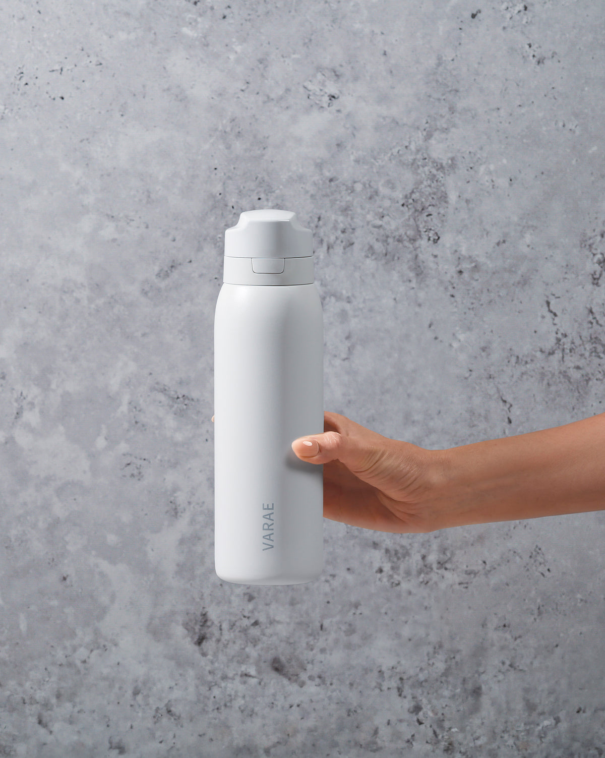 VARAE Pure bottle photographed side on, showing the full 740ml profile